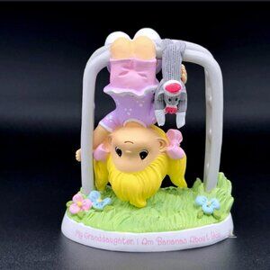 Precious Moments Granddaughter Upside Down Play with Sock Monkey